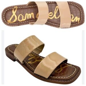 Sam Edelman Gala Double Strap Cream Slide Sandals Size 7.5